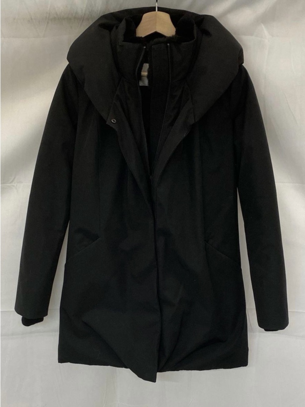 Wilfred Black Cocoon Parka Coat